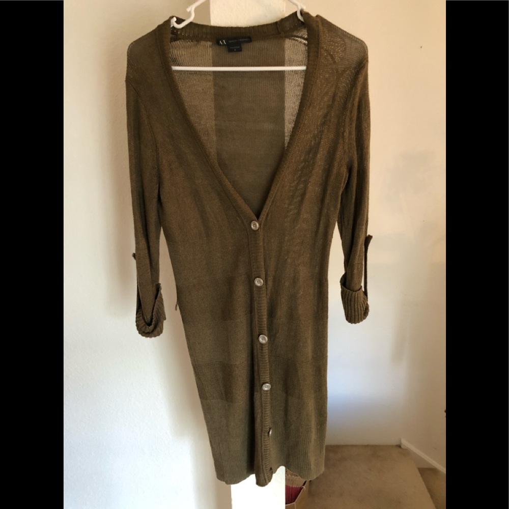 ARMANI EXCHANGE Olive long cardigan